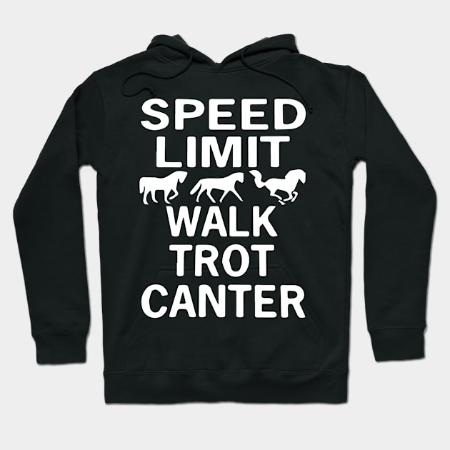 Speed Limit Walk Trot Canter Funny Horse Hoodie by blacckstoned